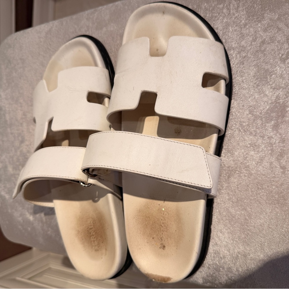 Hermes White Sandals